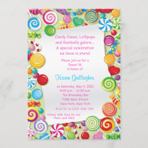 Convite Tema Doce 16 Anos Candyland