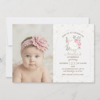 Convite Tema Floral de Primavera para Aniversário de Frang