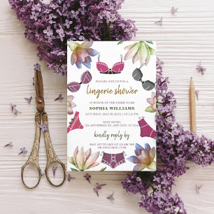 Convite Tema Floral do Chá de panela lingerie