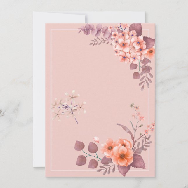 Convite Tema Floral Rosa (Frente)
