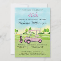 Convite Tema Golfista Senhora Festa de 40 Anos