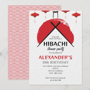Convite Tema Japonês do Chef Privado da Festa de aniversár