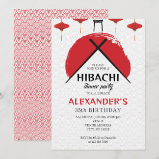 Convite Tema Japonês do Chef Privado da Festa de aniversár