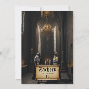 Convite *~* Tema Medieval AP88 Castelo 2 KNIGHTS Aniversár