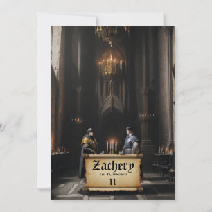 Convite *~* Tema Medieval Caster AP88 2 KNIGHTS Aniversári