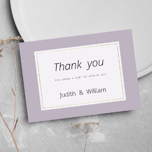 Convite Tema minimalista de lavanda pastel moderna obrigad