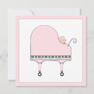Convite Tema Musical de Chá de Bebê Menina