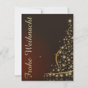 Convite Tema natalino vermelho com árvore de Natal dourada