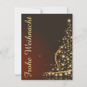 Convite Tema natalino vermelho com árvore de Natal dourada