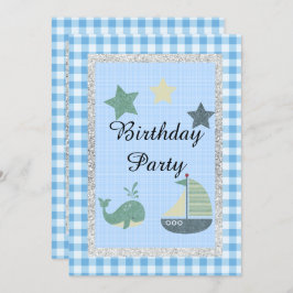 Convite Tema náutico Festa de aniversário de Verificação B