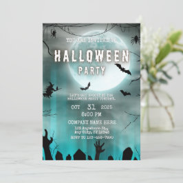 Convite Tema Noturno Spooky, Escritório de Halloween para