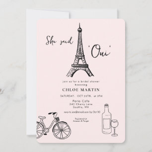 Convite Tema parisiense 'Ela disse Oui' Chás de noiva
