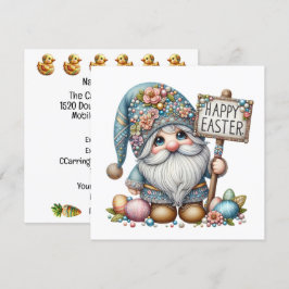 Convite Tema Páscoa Precioso Gnomo