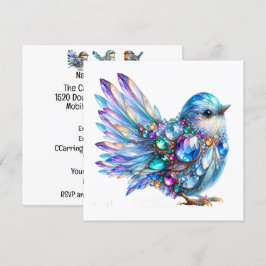 Convite Tema Pássaros Brilho Preciosos