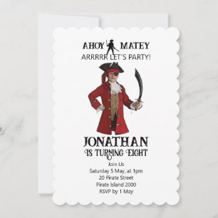 Convite Tema Pirata do Red Boy de Aniversário