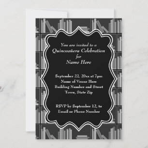 Convite Tema Quinceanera dos livros