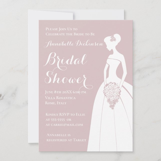 Convite Tema Rosa Dusty (Frente)