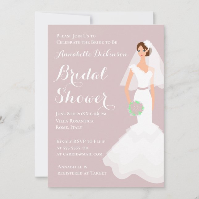 Convite Tema Rosa Dusty 2 (Frente)