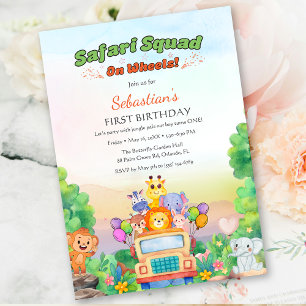 Convite Tema Safari Ride – Fera 1º Aniversário Menino