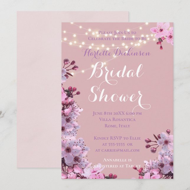 Convite Tema Sakura (Frente/Verso)