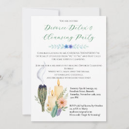 Convite Tema Spa & Detox do Partido da Limpeza do Divórcio