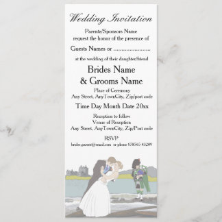 Convite Tema tradicional de casamento escocês e celta