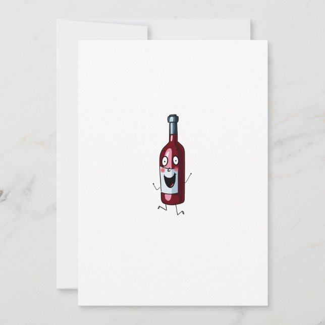 Convite Tema vinho, vinho tinto, garrafa de vinho (Frente)