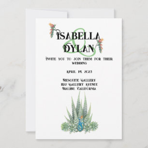 Convite Temas Succulent Desert Wedding
