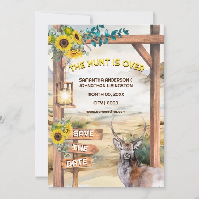 Convite Temático de caça a patos ocidentais por aquarela (Frente)