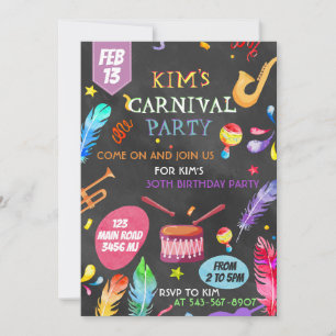 Convite Temático de Carnaval Brasileiro
