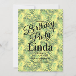 Convite Temático de Folhas Verdes de Palmeira de V