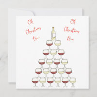Convite temático de Natal; árvore de vinho; vidro