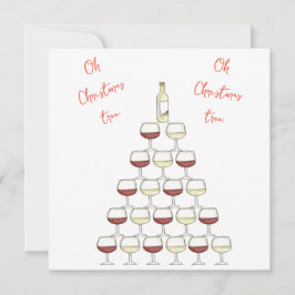 Convite temático de Natal; árvore de vinho; vidro