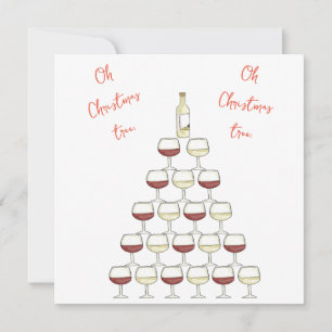 Convite temático de Natal; árvore de vinho; vidro 