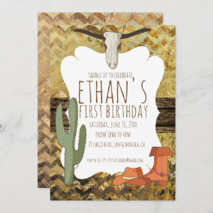 Convite temático do aniversário do vaqueiro