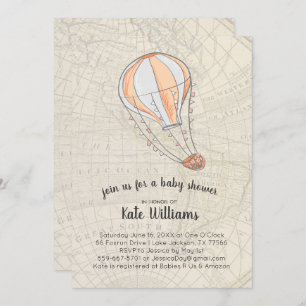 Convite temático do chá de fraldas do viagem