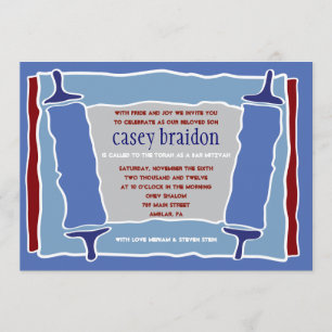 Convite temático LEGAL de Mitzvah do bastão do b