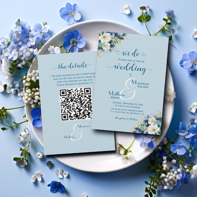 Convite Temos! Casamento com Código QR de Glitter Dourado  (Criador carregado)