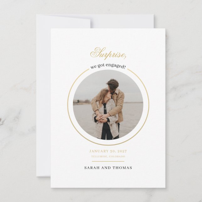 Convite Temos Festa de noivado de Fotografias Modernas (Frente)