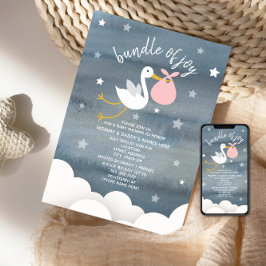 Convite Tempestade com Chá de fraldas de Estrelas de Pacot