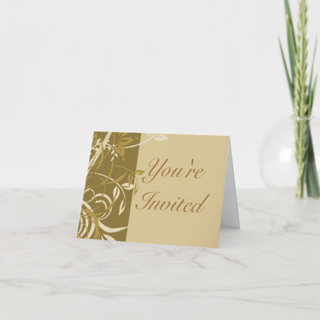 Convite Template - RSVP You're Invited (tan) (Frente)
