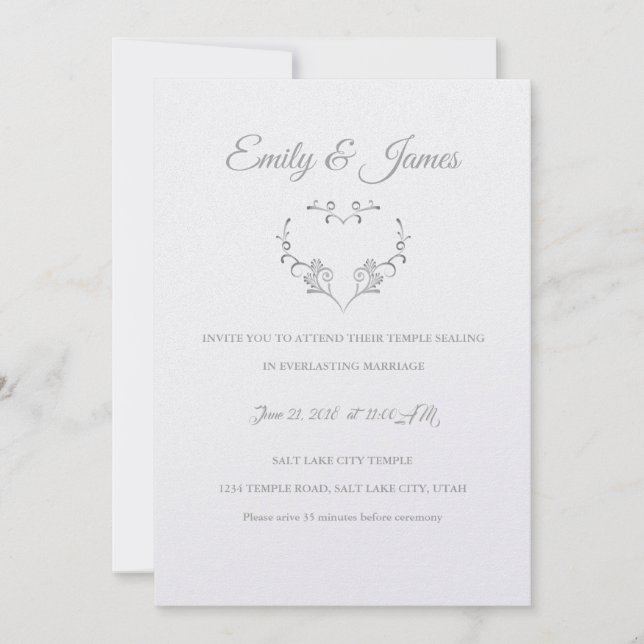 Convite Temple Wedding Invitation-Rico Heart (Frente)