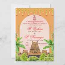 Templo Hindu do Sul da Índia e Casamento com Folha