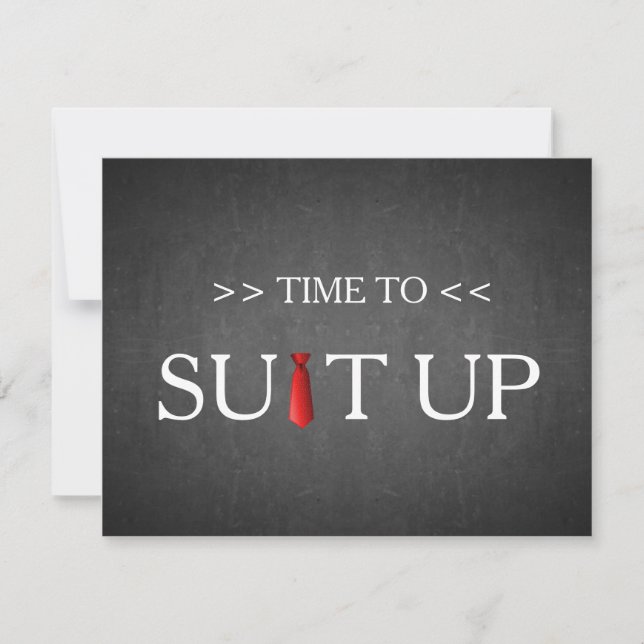 Convite Tempo ao laço vermelho preto do conselho de giz de (Frente)