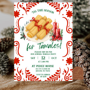 Convite Temporada Mexicana para Tamales Festa de Natal