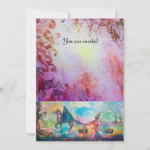 Convite TEMPTAÇÃO Negra Cavaleiro Diabo Tesouro Azul Rox