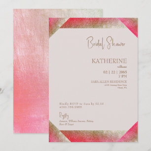 Convite Tendência, Chá de panela Dourado e Rosa Metálico