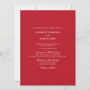 Convite Tendência de Cor Sólida do Carpete Vermelho