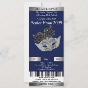 Convite Tendência do Baile de formatura de Tíquete de Co