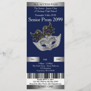 Convite Tendência do baile de formatura do bilhete do